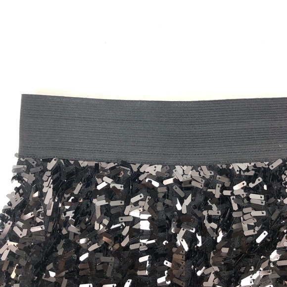 Willi Smith Black Sequin Lined Short Skirt Medium - Picture 3 of 7